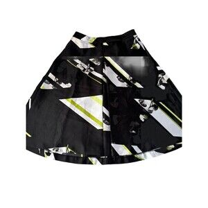 Lane Bryant Women's Full Circle Skirt Black White Lime Block Knee Size 14